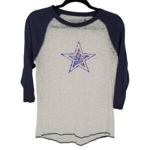 Cowboys her style large burnout blue raglan style star Dallas NFL Football